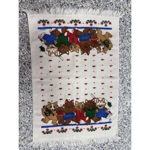 Vintage Cannon? Dancing Cats Fishing Pole Fringe Hand Kitchen Dish Towel